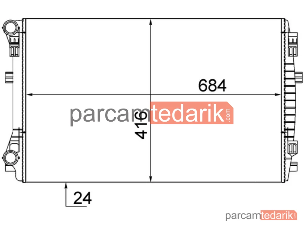 CR2054001S | Su Radyatörü — VW Golf 16- Audi A3 13- Seat Leon 13- Skoda Octavia 13