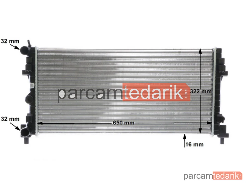 BEHR CR2081000S | Su Radyatörü — 650X322X16 (VW Polo 10-20 Audi A1 11-18 Seat Ibiza 09-17 Skoda Fabia 11-15) CR 2081 000S