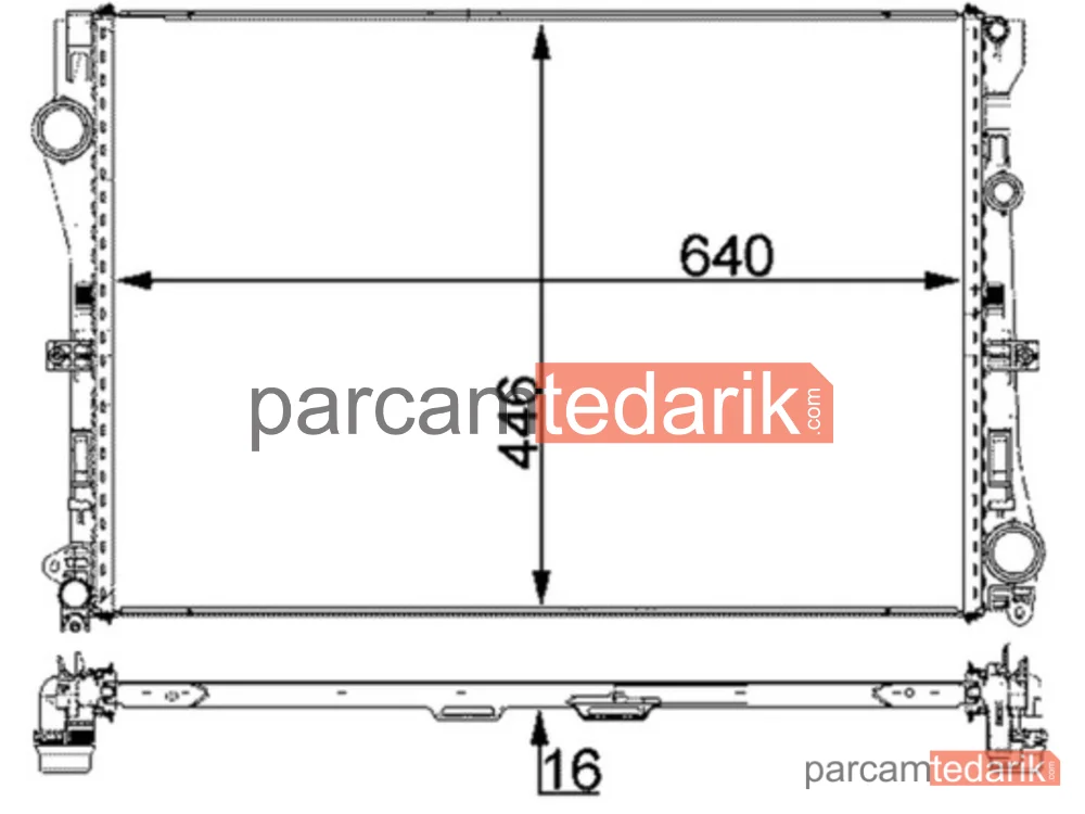 CR2100000P | Su Radyatörü — Brazing 16MM Mercedes W205 C180-C200-C200 D-C220/C250 BlueTEC 14 / O.E