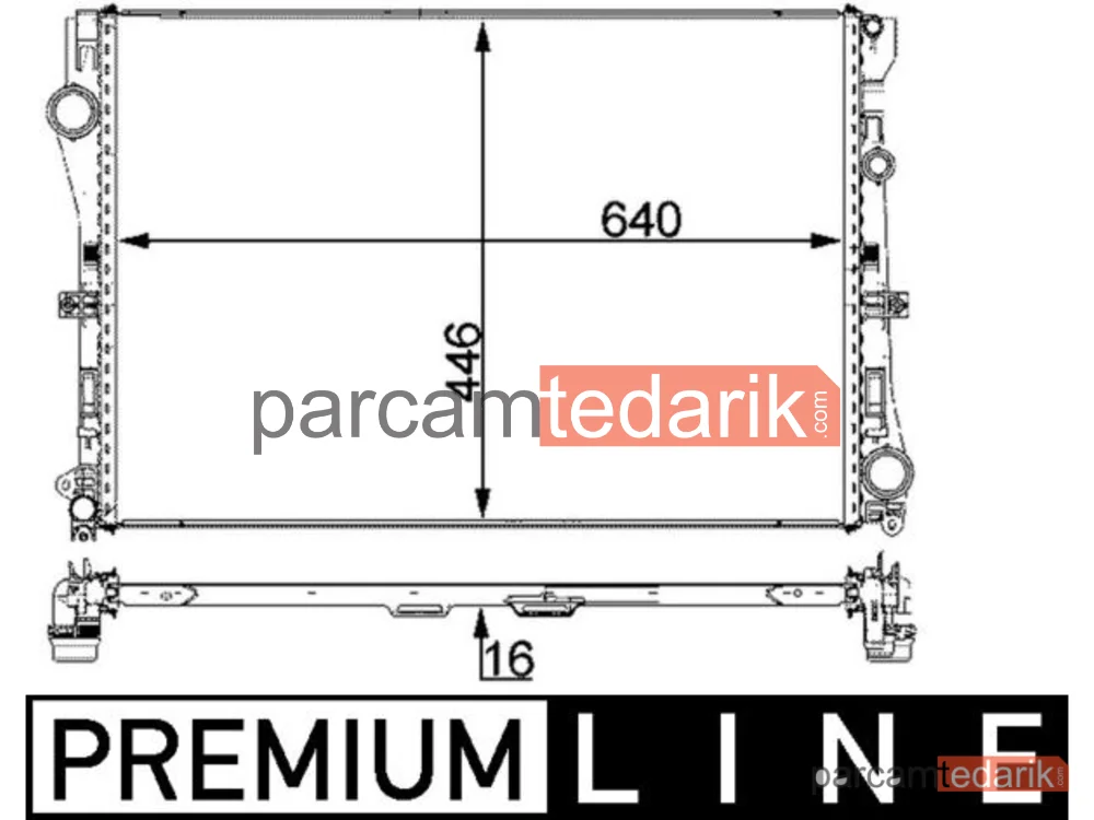 BEHR CR2100000P | Su Radyatörü — Brazing 16MM Mercedes W205 C180-C200-C200 D-C220/C250 BlueTEC 14 / O.E