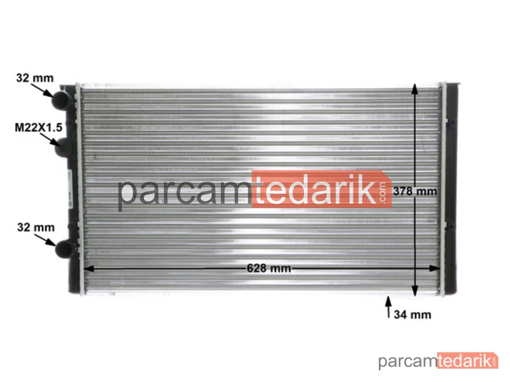 BEHR CR401000S | Su Radyatörü — Klimali 628×378 (VW Caddy 96-03 Golf 92-98 Polo 95-02 Polo CLS 96-02 Seat Ibiza 93-99) AEE-AHW-AFK-AUA