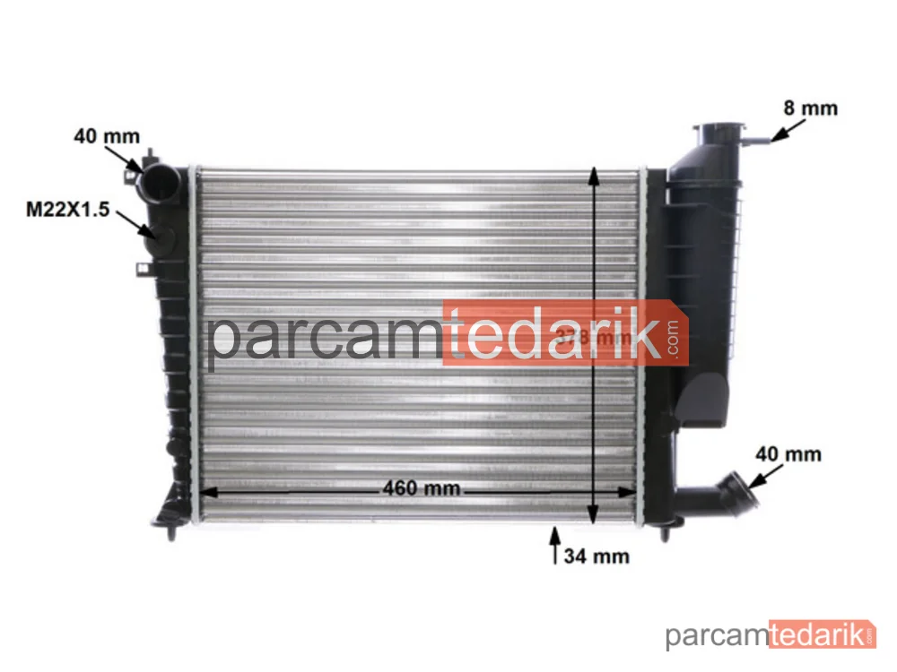 BEHR CR478000S | Su Radyatörü — Klimasiz (Peugeot 306 1.4 1.6 1.8 7 / CITROEN Xsara 1.4 1.6 1.8)