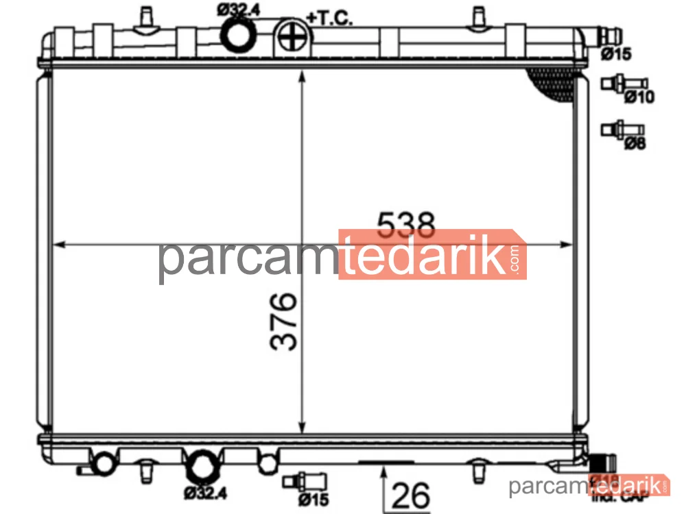 BEHR CR515000S | Su Radyatörü — Peugeot Partner 206 307 /CITROEN Berlingo C4 Xsara Picasso 1.4 1.6 98-11