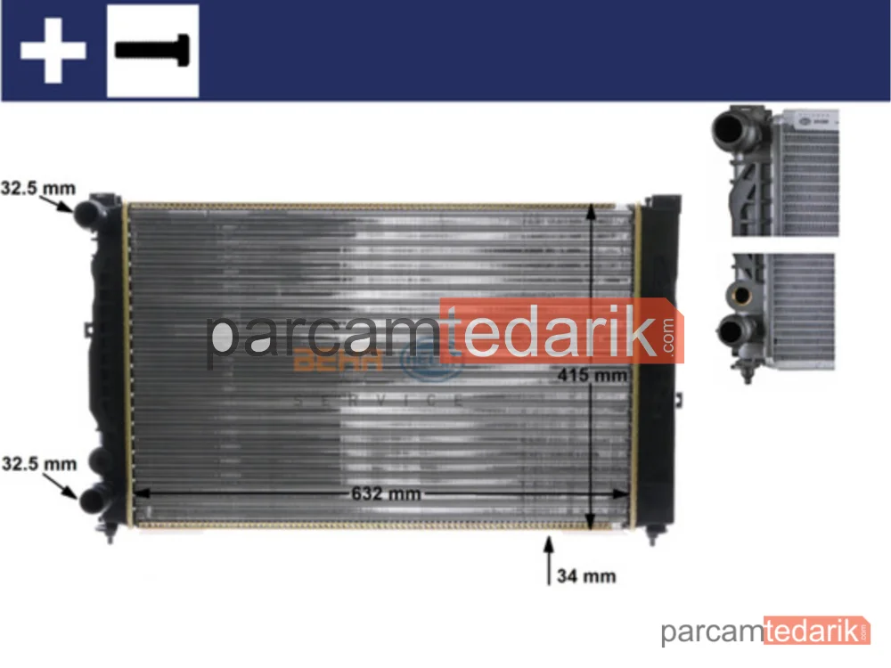 MAHLE CR647000S | Su Radyatörü — Audi A4 B5, VW Passat B5, VW Passat B5 Variant