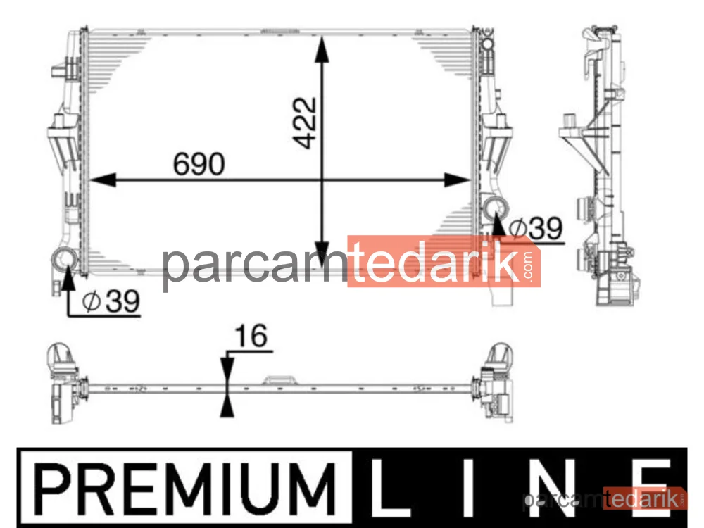 CR902000P | Su Radyatörü — Mercedes-Benz Vito Mixto, Mercedes-Benz Vito Panelvan/Van, Mercedes-Benz Vito Tourer