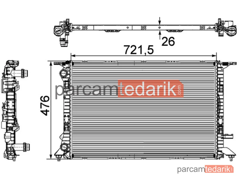 BEHR CR905000P | Su Radyatörü — Audi A4 08-16 A5 08-17 A6 11-18 Q3 12-18 Q5 09-17