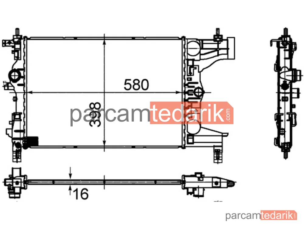 BEHR CR945000S | Su Radyatörü — Su (Opel Astra J 1.6 2009-2015 /Chevrolet Cruze 1.8 09 / (AT))
