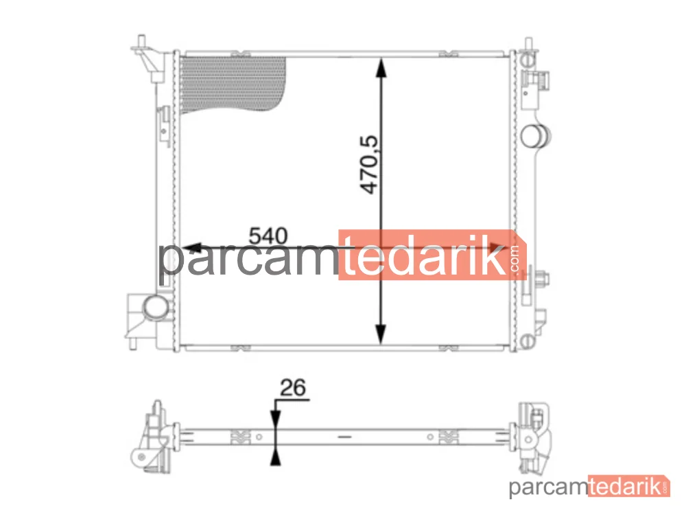 CR1595000S | Su Radyatörü — Motor Nissan XTRAIL T32 1.3 TCE 1.6 DCI 1.6 DIGT 2014