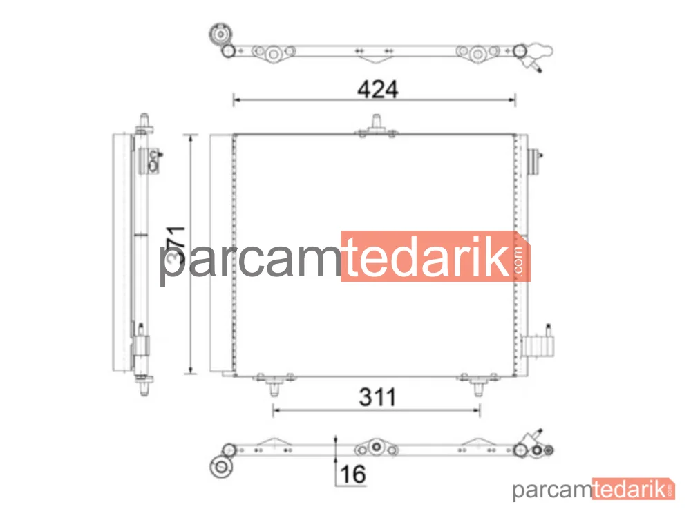 AC460000S | Klima Kondenseri — Opel Crossland X Peugeot 1007 207 208 2008 CITROEN C2 C3 C4 C3 Aircross DS3