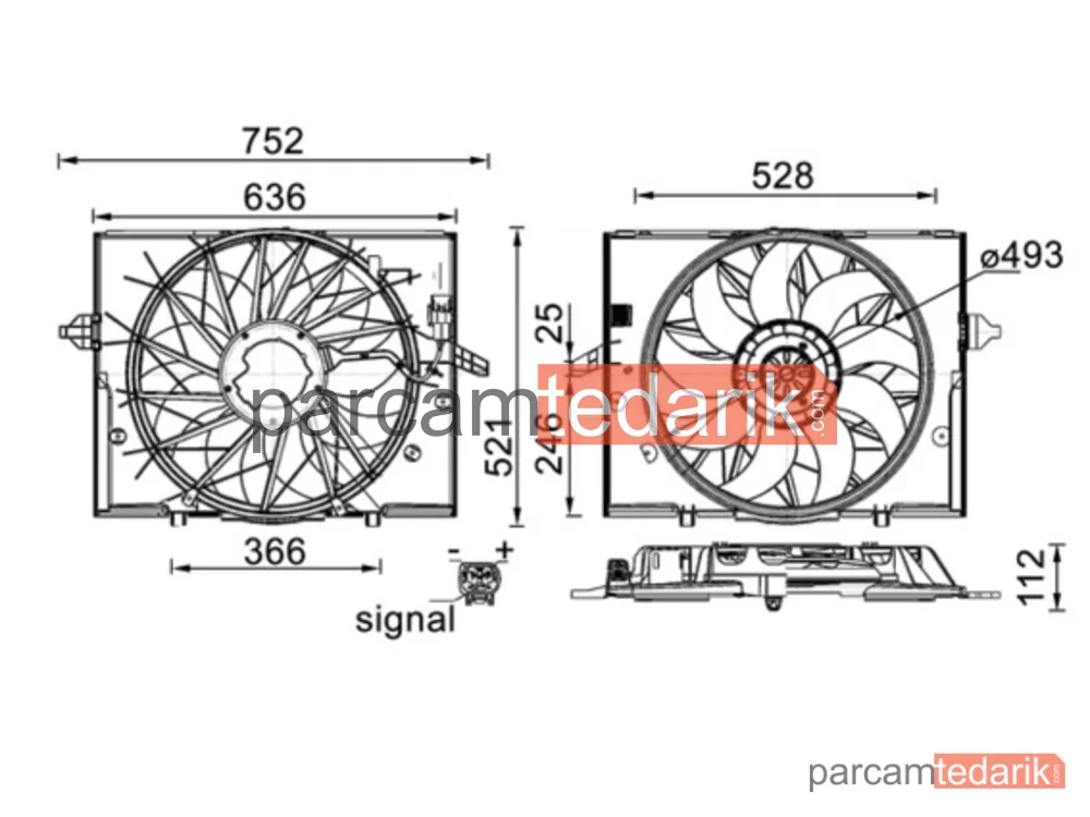 CFF336000S | Soğutma Fanı — BMW E60-E61-E63-E64-E65-E66 / M54-N52-N62