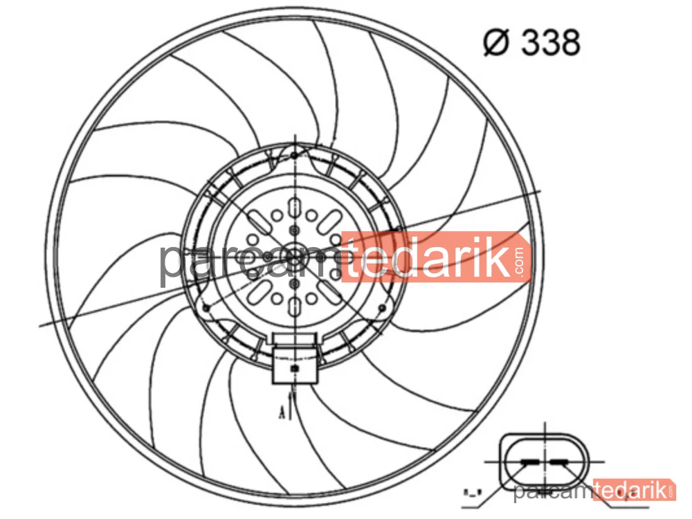 CFF33000S | Fan Motoru — 350 MM 200W (Audi A6 11-18 A7 11-18 Q3 12-18)