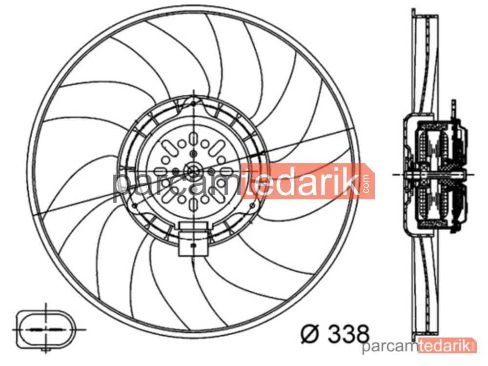 BEHR CFF313000S | Fan Motoru — 350 MM 200W (Audi A4 08-15 A5 10-16 A6 11-14)
