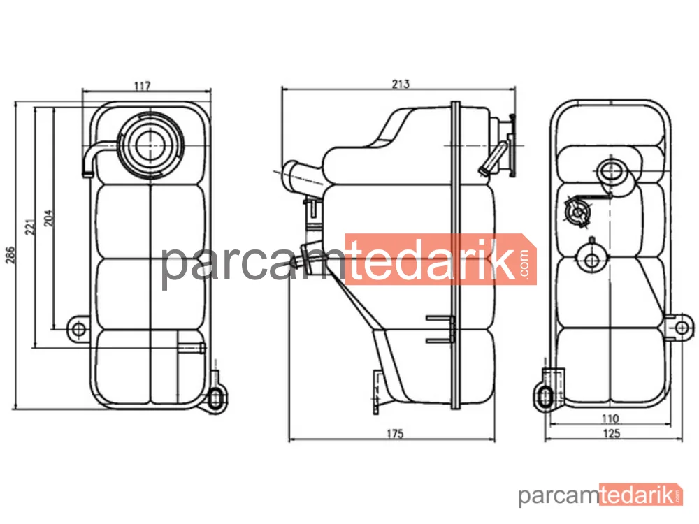 CRT123000S | Su Radyatörü — Mercedes W202 Su Deposu