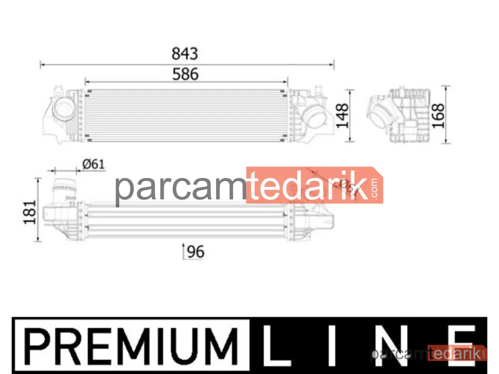 CI617000P | Turbo Radyatörü — BMW F40-F44-F45-F46-F48-F39 / Mini F54-F55-F56-F57-F60 / Dizel Premium LINE