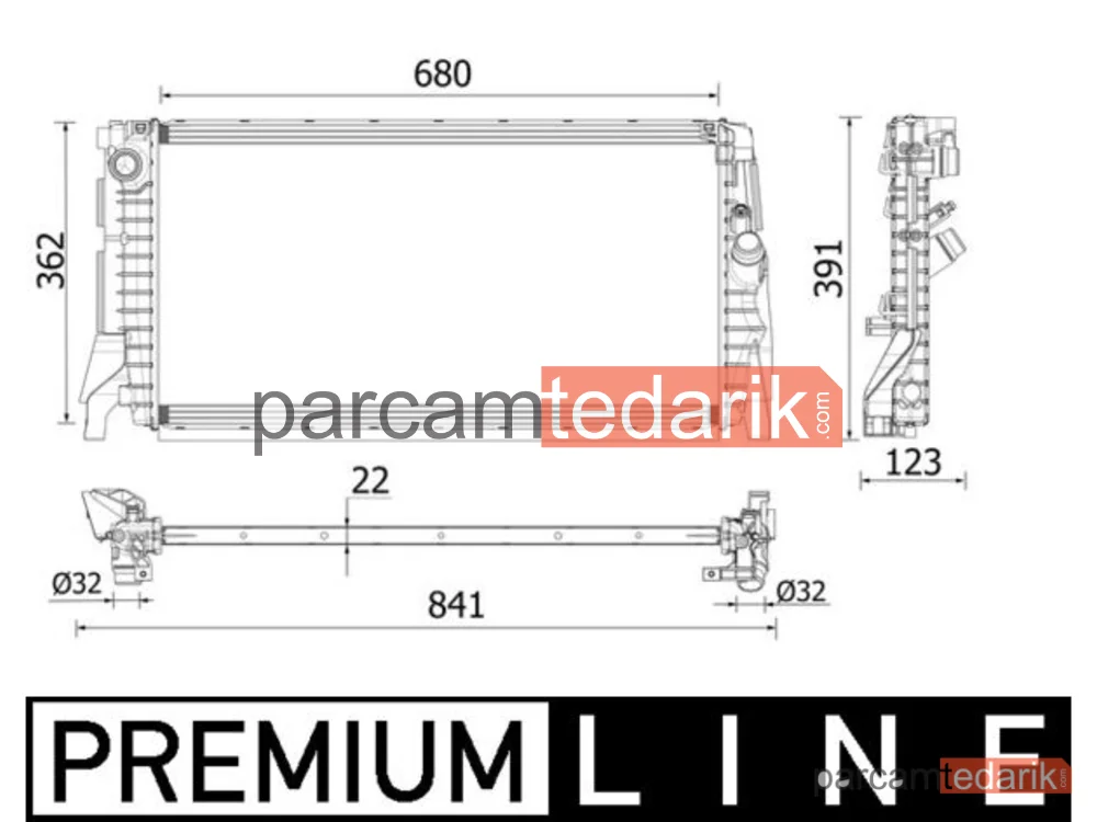 CR2279000P | Su Radyatörü — BMW F40/F45/F46/F48/F60 Premium LINE