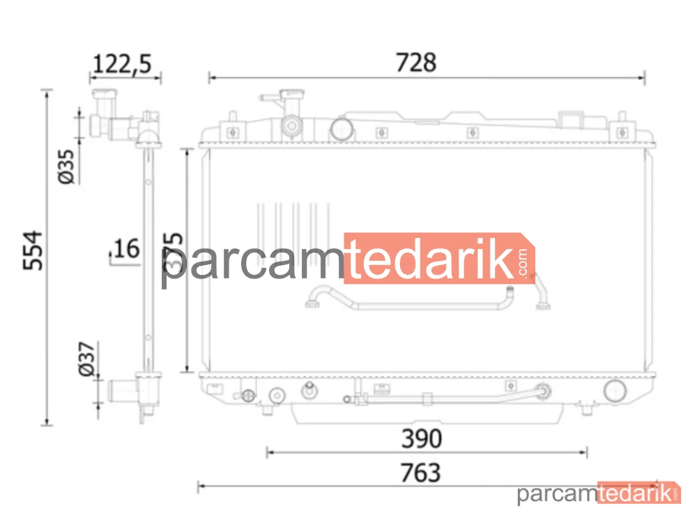 CR2422000S | Su Radyatörü — Brazing Toyota RAV4 00-06 2.0 A/T Benzinli