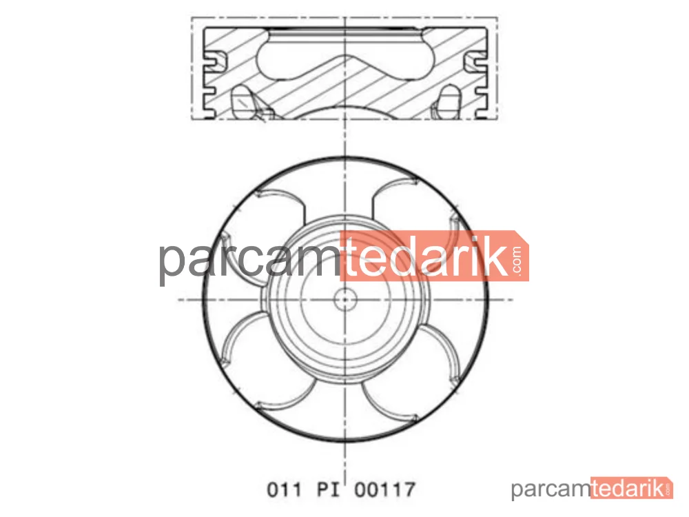 011PI00117000 | Piston (69.6 mm) — Fiat Panda, Fiat Punto, Opel Combo