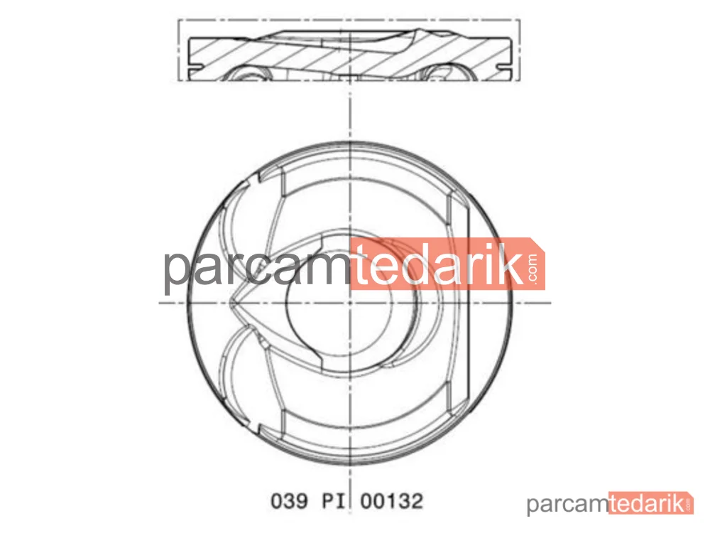 Piston (77.5 mm) — Peugeot 308 I, Peugeot 308 SW I, Citroen C4 Grand Picasso I - 039PI00132002
