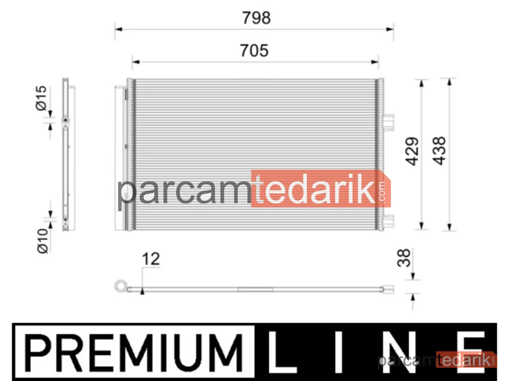AC1200000P | Klima Kondenseri — Renault Trafic III Minibüs/Otobüs, Renault Trafic III Panelvan/Van, Renault Trafic III Platform şasi