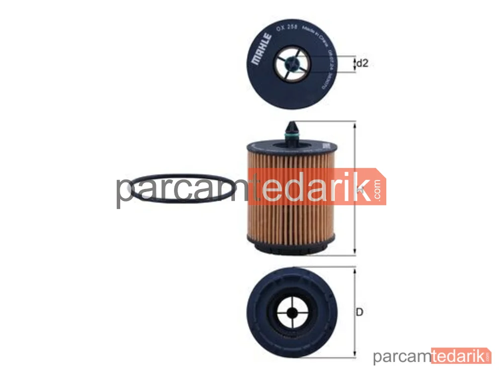 MAHLE OX258D | Yağ Filtresi — Saab 9-3, Saab 9-3 Cabrio, Opel Insignia A