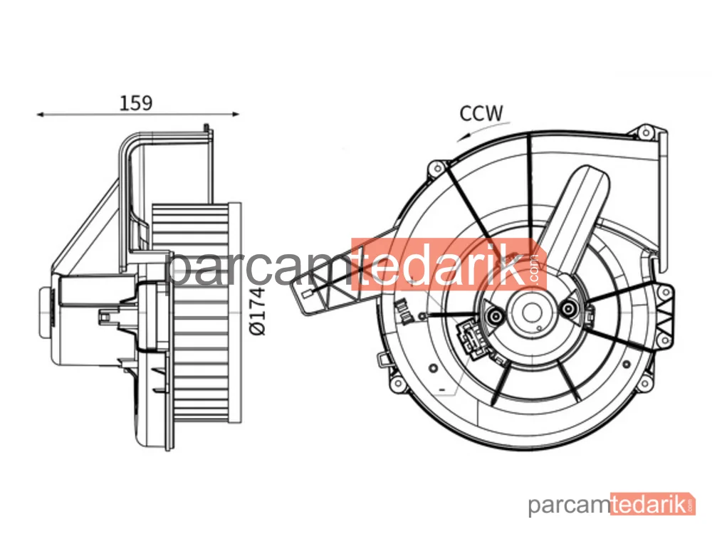 AB18000S | Kalorifer Radyatörü — FAN Motoru (VW Polo 02-20 Audi A1 11-18 Seat Ibiza 02-20 Skoda Fabia 02-20)