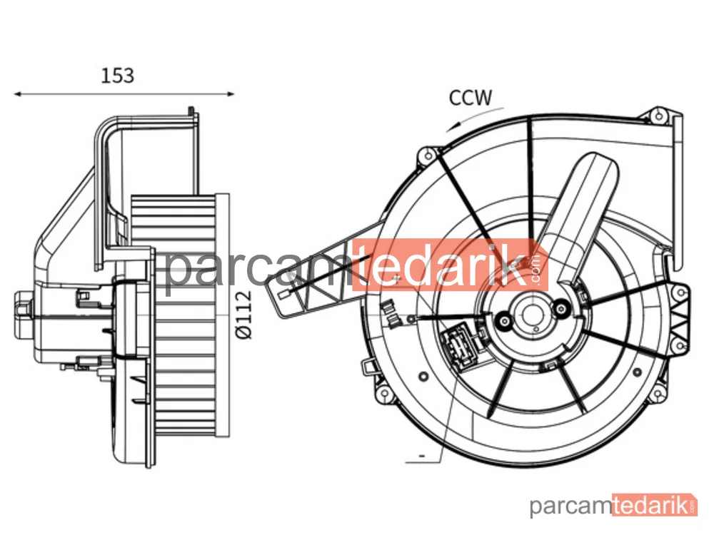 AB20000S | Kalorifer Radyatörü — FAN Motoru (VW Polo 02-20 Audi A1 11-18 Seat Ibiza 02-20 Skoda Fabia 02-20)
