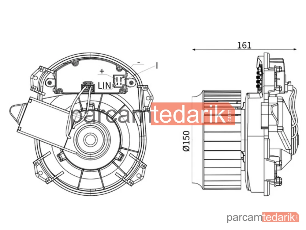AB295000S | Kalorifer Fan Motoru — Mercedes W176 12 (180W 3200RPM 12V)