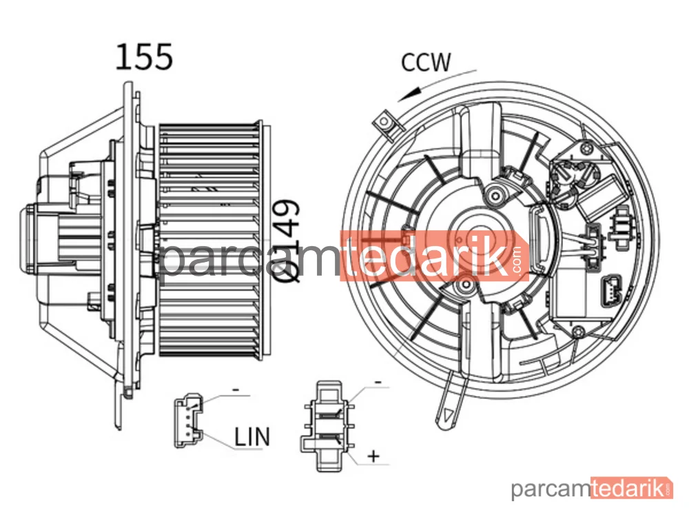 AB433000S | Kalorifer Fan Motoru — Mercedes-Benz A Series (W169) A160-180-200 04-12 / B Series (W245) 05-11