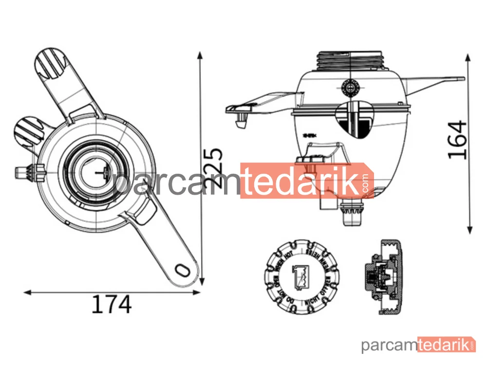CRT303000S | Radyatör Ek Deposu — Mercedes W206 M254 PLUG-IN HYBRİT Sensör ve Kapak ile