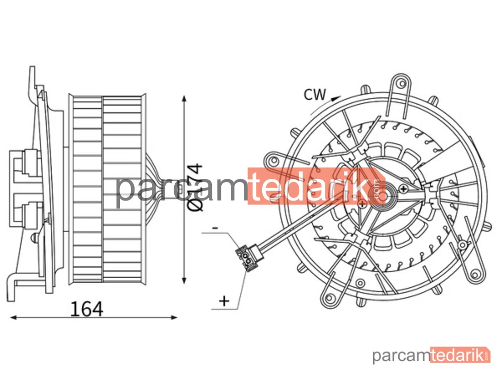 AB56000S | Kalorifer Fan Motoru — Mercedes BENZ (S-CLASS) W220/C215 98 / 06 (324W 12V)