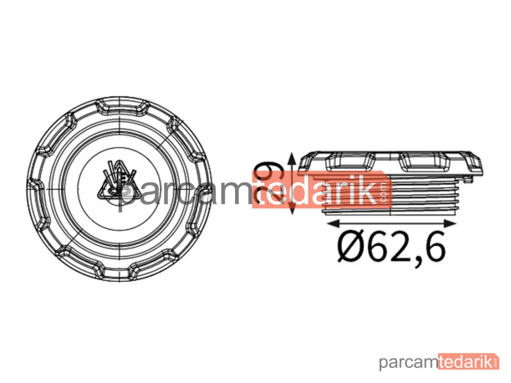 CRB146000S | Yedek Su Depo Kapağı — VW Amarok 17- Caddy 11- Golf 09- Passat 08- Polo 13