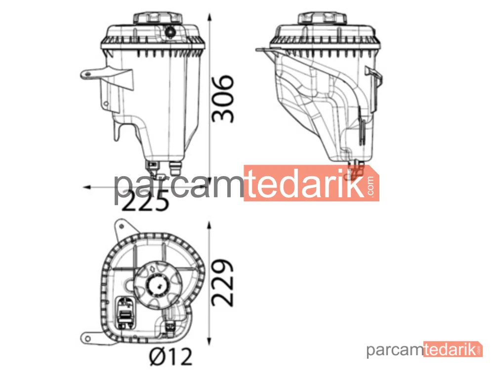 CRT208001S | Radyatör Ek Deposu — N20-N47-N54-N55-N57-N63-B47 - E70-E71-F15-F16