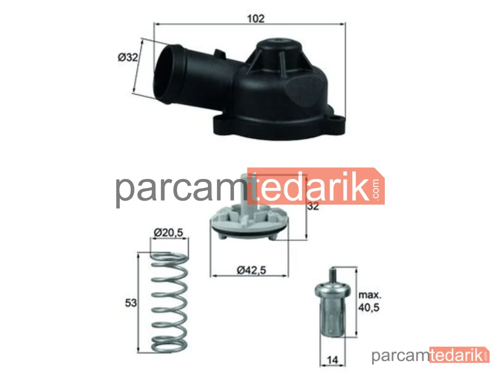 TI24483D | Termostat — Seat Ibiza IV, VW Jetta IV, Audi A1