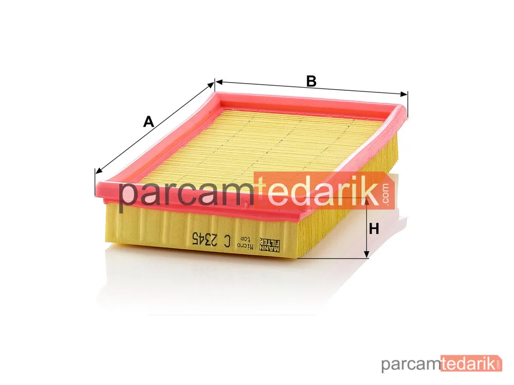 MANN FILTER C2345 | Hava Filtresi — Fiat Cinquecento 0.7 İ 94-98, 0.7 91-96, 0.9 91-93, 0.9 İ.E. 91-94