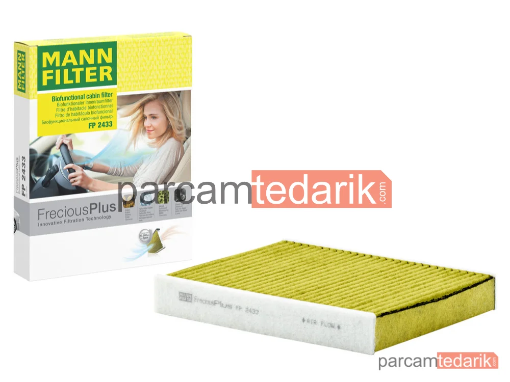 MANN FILTER FP2433 | Polen Filtresi — Karbonlu Ford Fiesta V 1.25 16V 02-08, 1.3 01-08, 1.4-1.6 16V 01-08