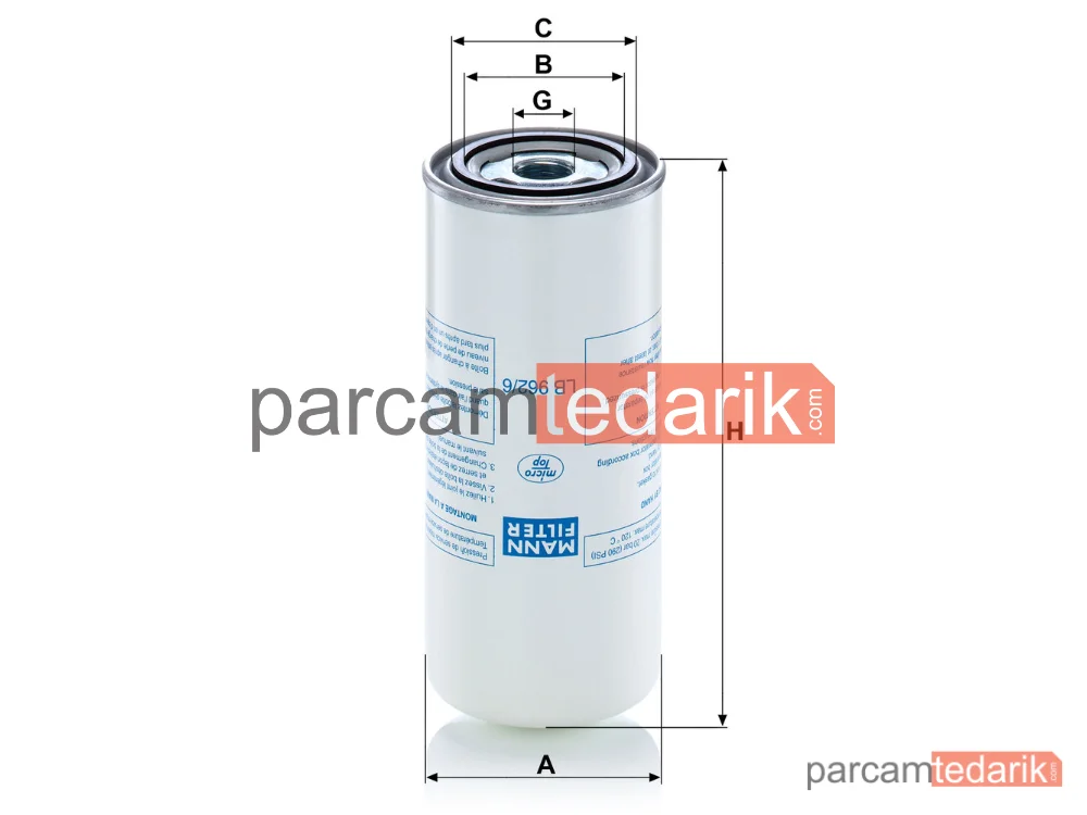 MANN FILTER LB962/6 | Endüstriyel Filtre