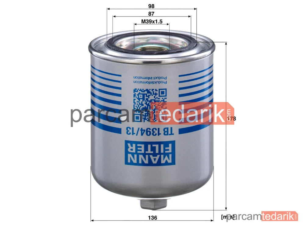 MANN FILTER TB1394/13X | Hava Kurutucu DAF CF 13=>, XF 12=>