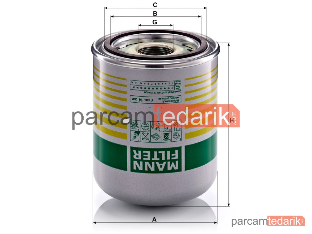 MANN FILTER TB1394/8X | Hava Kurutucu Mercedes-Benz Actros MP4 / MP5 11=>