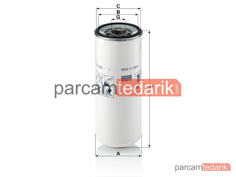 MANN FILTER WDK11102/4 | Yakıt Filtresi — Ford Cargo 1826 04=>, 1838 T 04=>, 2526 D 04=>, 3232 CD 3232 SD 04=>