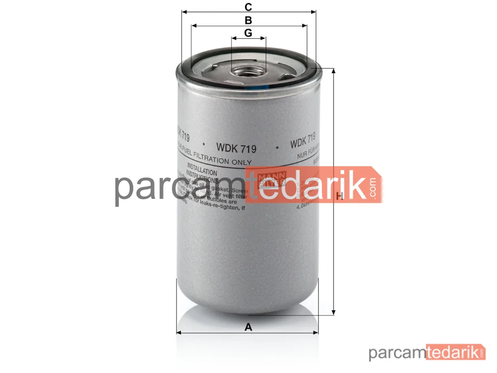 MANN FILTER WDK719 | Yakıt Filtresi — MAN M 2000 L 95=>, M 2000 M 95-05, M90 88-96
