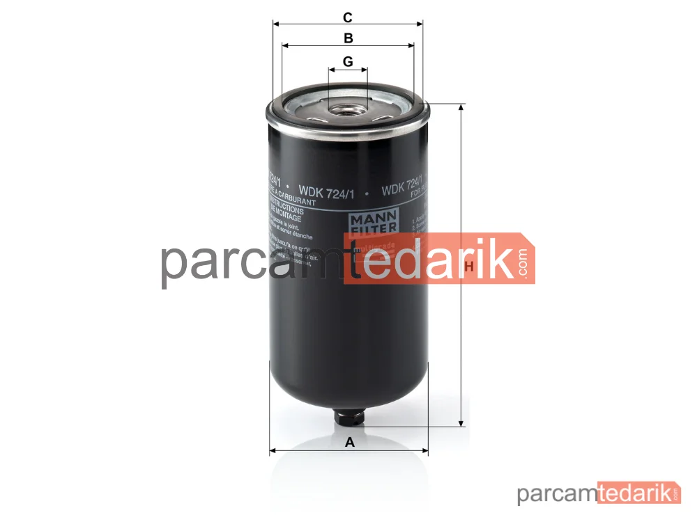 MANN FILTER WDK724/1 | Yakıt Filtresi — MAN Lions City 96=>, NÜ 96=>, NL 91=>, EL 93-97