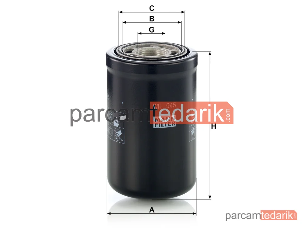MANN FILTER WH945 | Yakıt Filtresi — John Deere 6 Serisi 09=>
