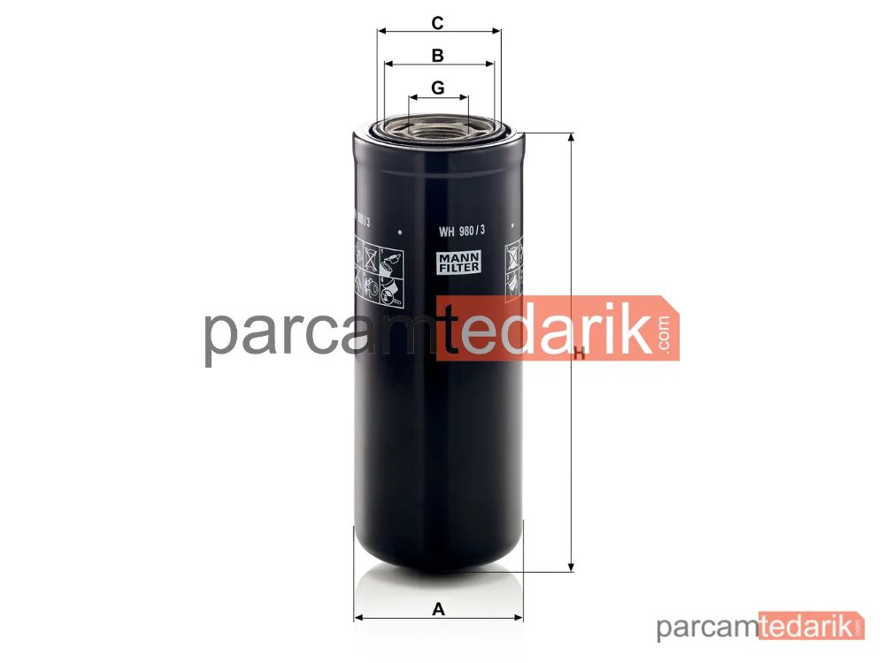 MANN FILTER WH980/3 | Yağ Filtresi — Endüstriyel