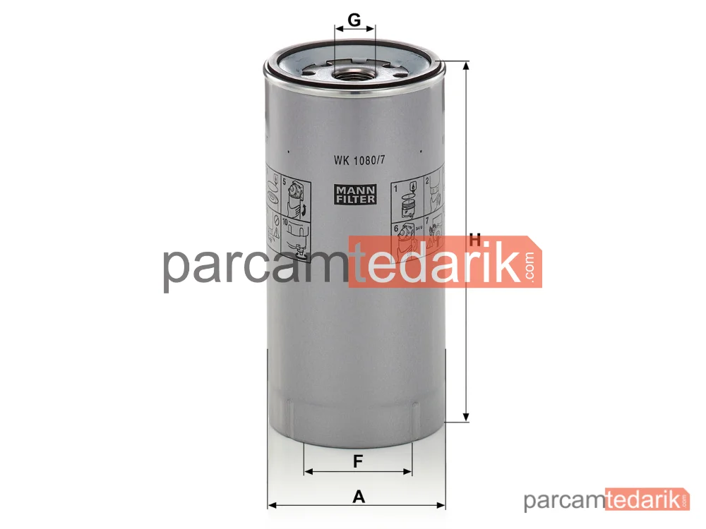 MANN FILTER WK1080/7X | Şase Filtresi — Mercedes Actros MP2 / MP3 Actros 96-02 Axor