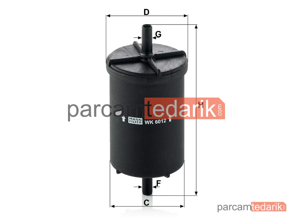MANN FILTER WK6012 | Yakıt Filtresi — Renault Megane I 1.4 E 96-03, 1.6 İ 96-99, 2.0 İ 96-03