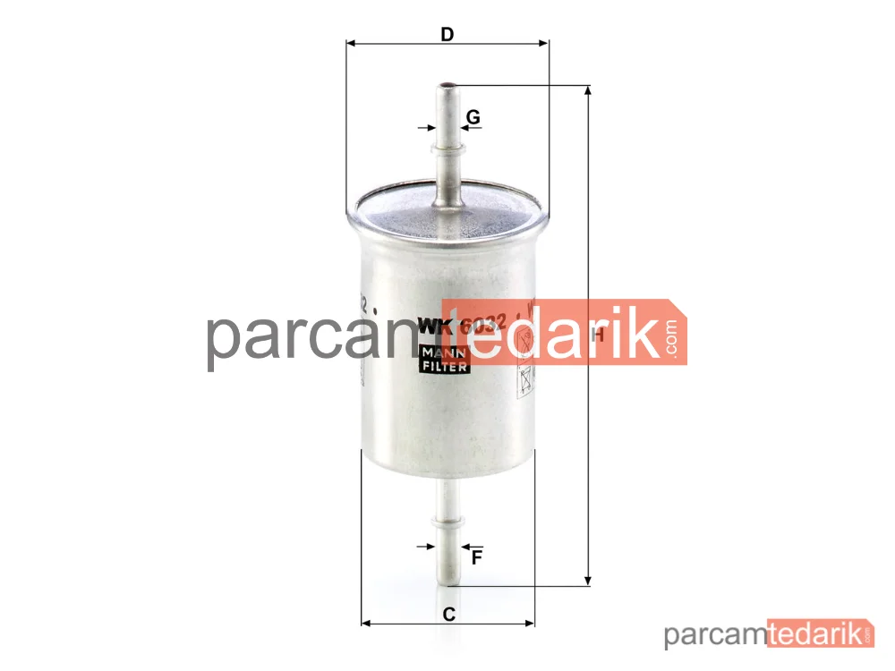 MANN FILTER WK6032 | Yakıt Filtresi — Smart Cabrio 0.6 00-04, 0.7 03-04, 0.8 CDİ 01-04, City Coupe 0.6 98-04
