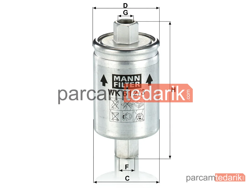 MANN FILTER WK612/3 | Yakıt Filtresi — Rover 25 HB 1.6 16V 99-05