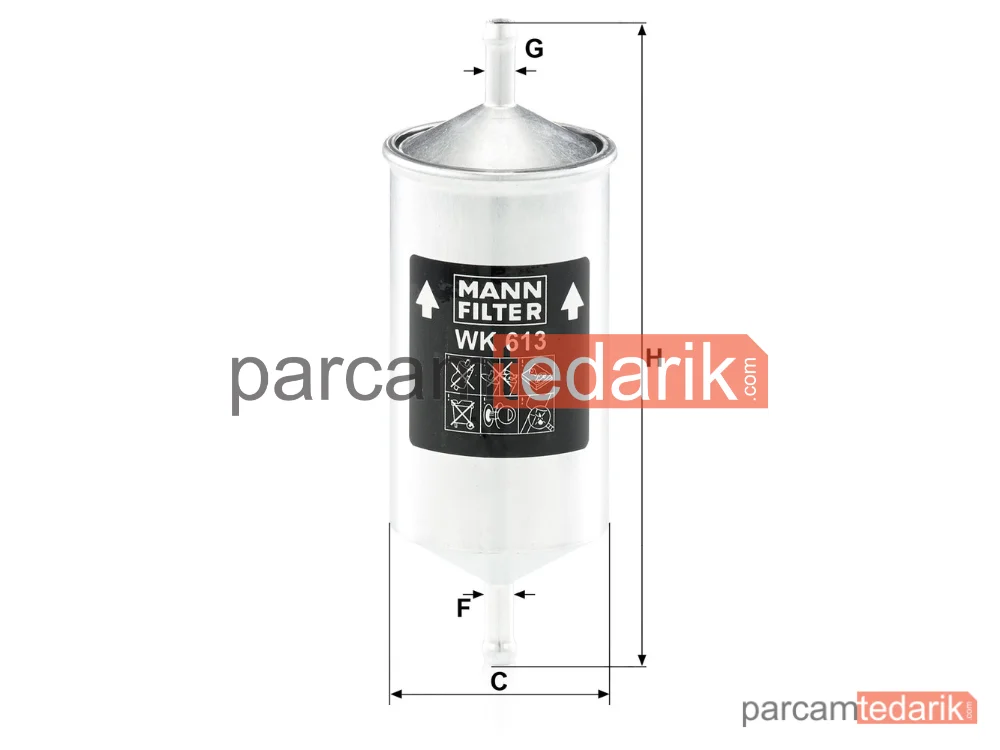 MANN FILTER WK613 | Yakıt Filtresi — Opel Vectra A 2.0 İ 16V 92-95