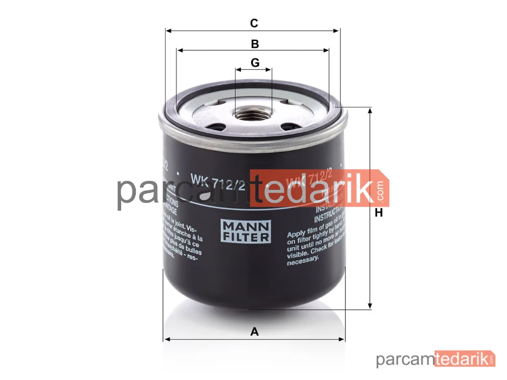 MANN FILTER WK712/2 | Yakıt Filtresi — Fendt Farmer 72=>