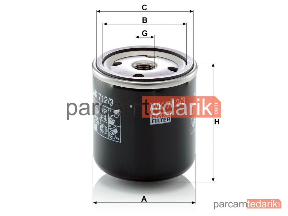 MANN FILTER WK712/3 | Yakıt Filtresi — Bomag